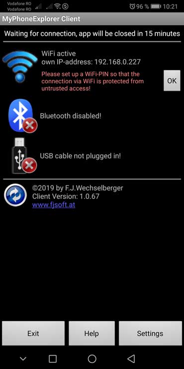 connect android phone with My Phone Explorer