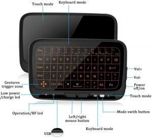 ILEBYGO 2.4Ghz Mini Wireless Keyboard Touchpad Combo